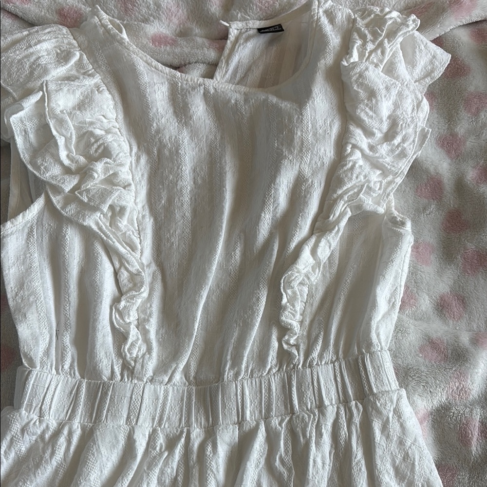 White Ruffled Kids Dress - Picture 5 of 7